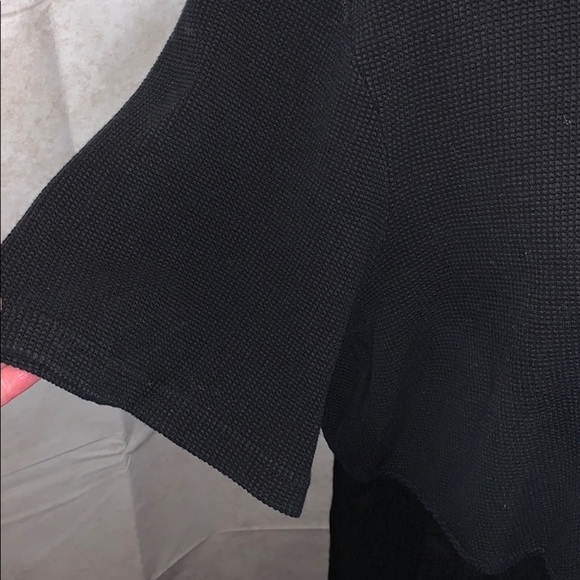 Super Comfy Black Two Texture Dress - Polo Collar - Picture 4 of 8